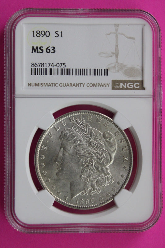 1890 P MS 63 Liberty Morgan Silver Dollar NGC Certified Graded Authentic 829