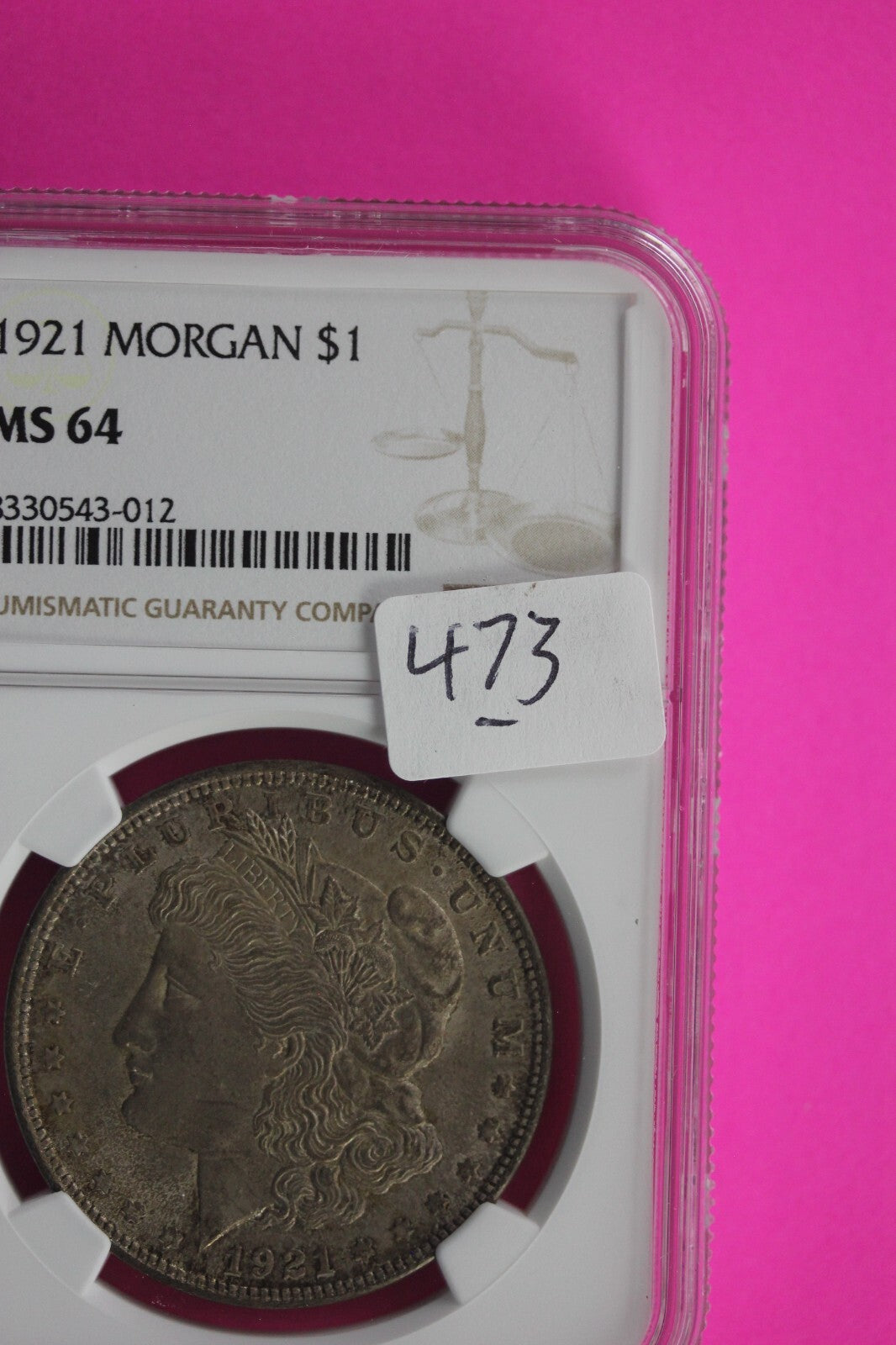 1921 P MS 64 Liberty Morgan Silver Dollar NGC Certified Graded Slab 473
