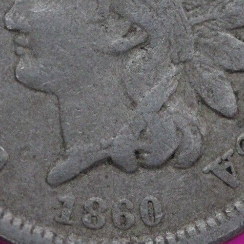 1860 Copper Nickel Indian Head Cent Penny Exact Early Type Coin Pictured 18