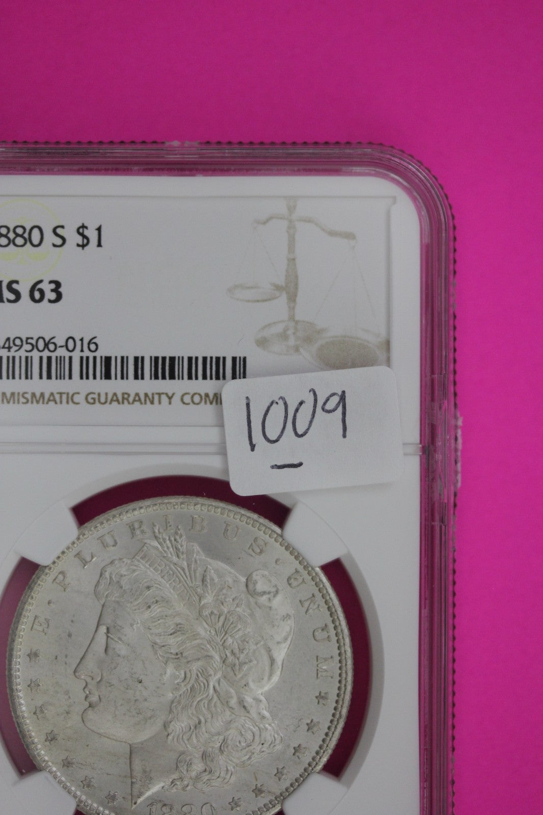 1880 S MS 63 Liberty Morgan Silver Dollar NGC Certified Graded Authentic 1009