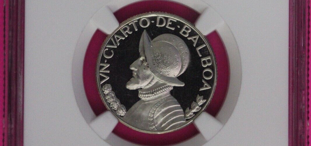 1973 Panama PF 68 Ultra Cameo Proof 1/4 Balboa NGC Graded Certified Slab 1026