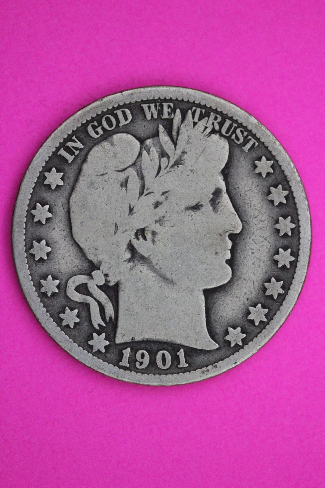 1901 O Barber Liberty Silver Half Dollar Guaranteed Authentic Genuine Coin 2328