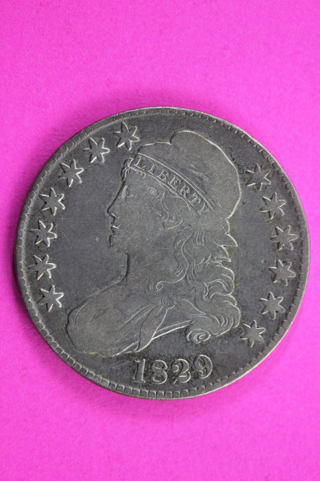 1829 Capped Bust Half Dollar Exact Coin In Pics Silver Rare Semi Key Date 05