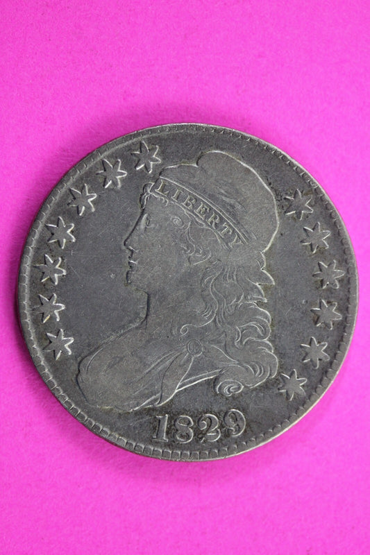 1829 Capped Bust Half Dollar Exact Coin In Pics Silver Rare Semi Key Date 05