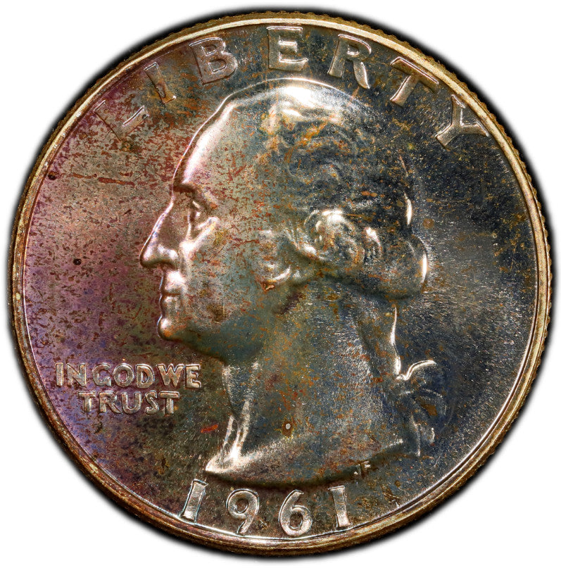 Toned 1961 PR 66 Washington Quarter PCGS Graded Certified Authentic Slab 107