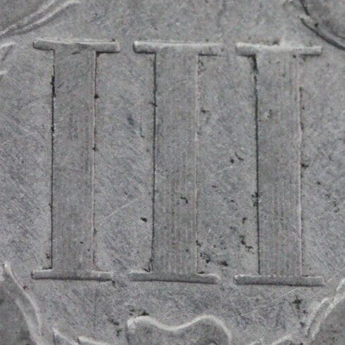 1867 Three 3 Cent Nickel Scarce Semi Key Date Type Coin Philadelphia Mint 176