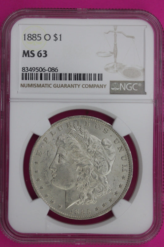 1885 O MS 63 Liberty Morgan Silver Dollar NGC Certified Graded Authentic 35