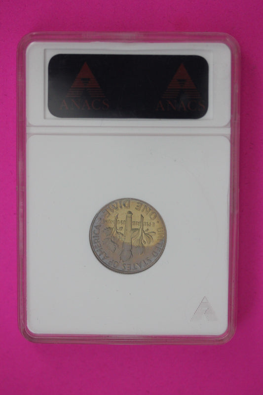 Toned 1968 S PF 66 Roosevelt Dime Deep Cameo ANACS Certified Graded Slab 1293
