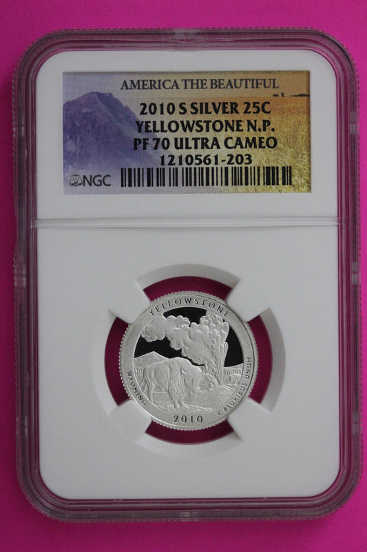 2010 S PF 70 Silver Quarter Yosemite Park ATB NGC Graded Certified Slab 380