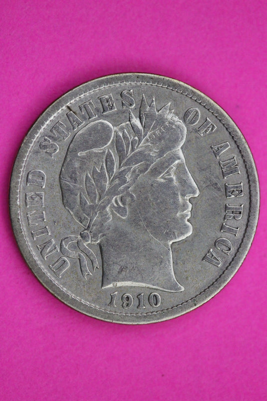 High Grade 1910 P Barber Liberty Dime Semi Key Date Silver Coin Philadelphia 10