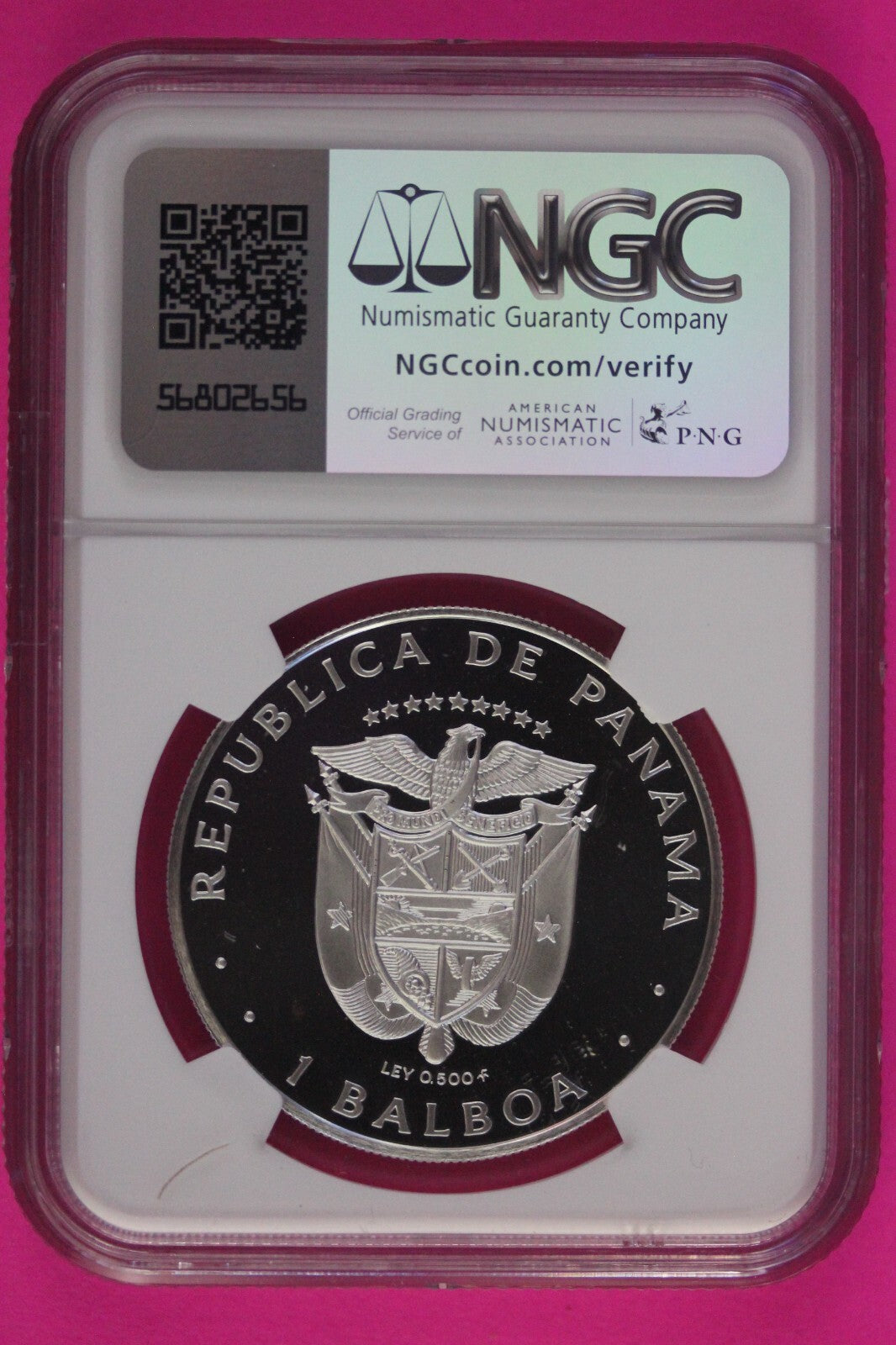 1981 Panama PF 69 Ultra Cameo Proof Silver Balboa NGC Certified Graded Slab 1006