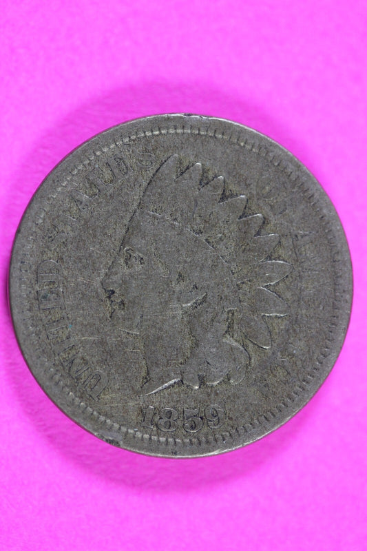 1859 Copper Nickel Indian Head Cent Penny Rare Type Coin Exact Coin Pictured 243