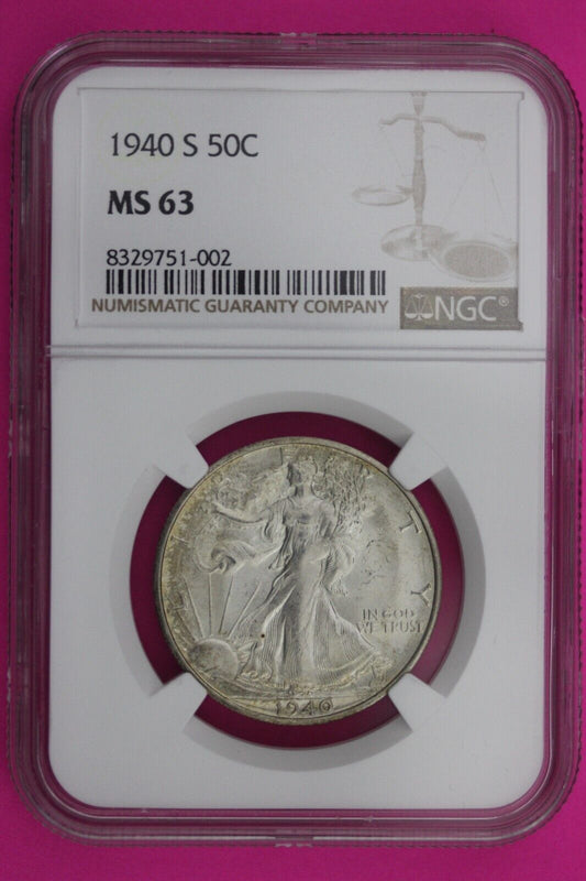 1940 S MS 63 Walking Liberty Half Dollar NGC Graded Certified Authentic 512