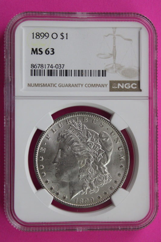 1899 O MS 63 Liberty Morgan Silver Dollar NGC Certified Graded Authentic 840