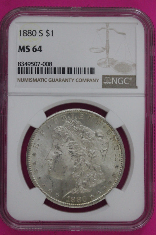 1880 S MS 64 Liberty Morgan Silver Dollar NGC Certified Graded Authentic 787