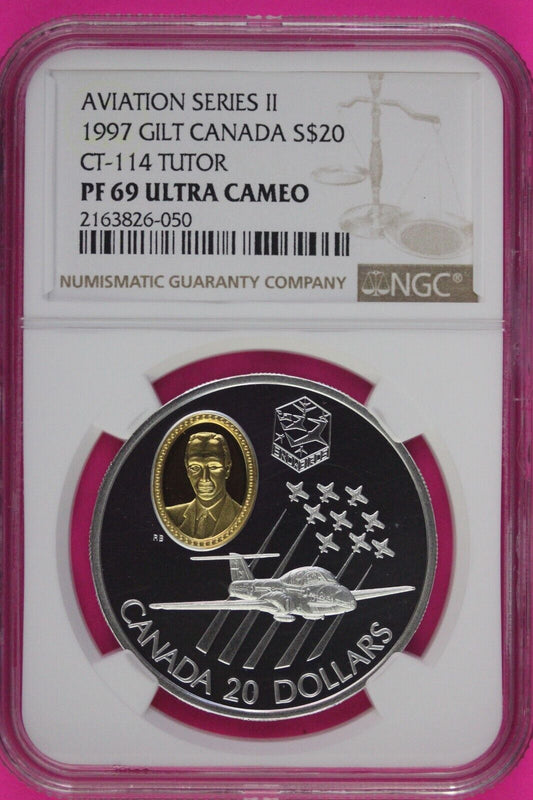1997 PF 69 Ultra Cameo Canada Aviation Series CT-114 Tutor $20 NGC Slab 1067