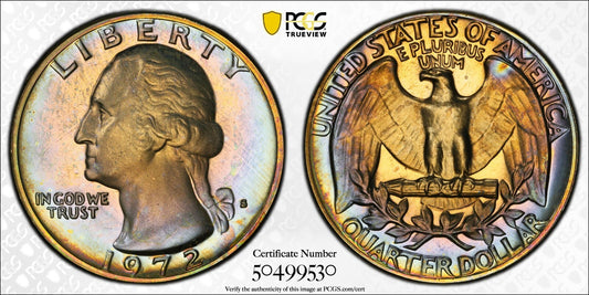 Toned 1972 S PR 68 CAM Washington Quarter PCGS Graded Certified Authentic 83