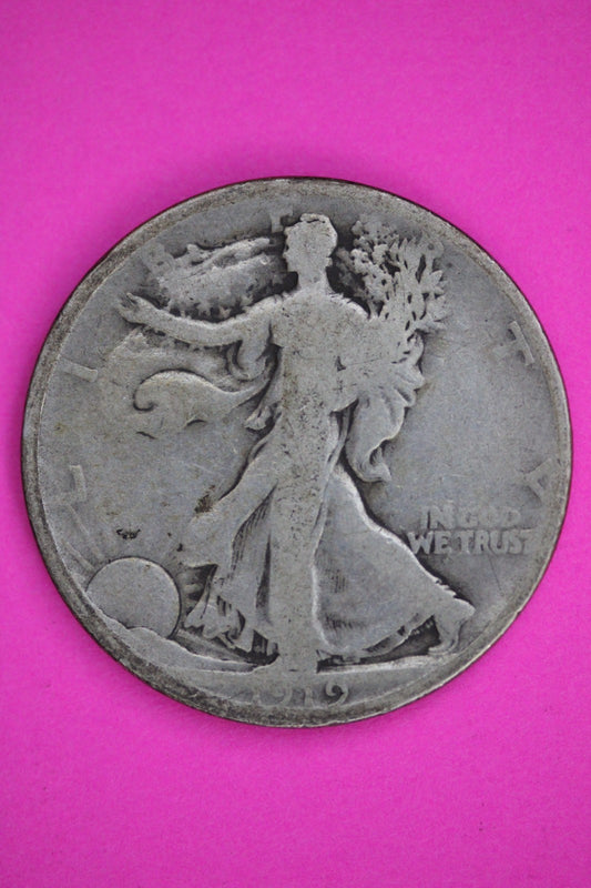 1919 D Walking Liberty Silver Half Dollar Guaranteed Authentic Genuine Coin 2912
