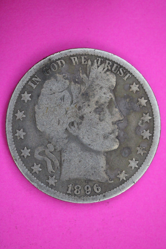 1896 O Barber Liberty Half Dollar Silver Exact Coin Shown Low Grade Filler 2805