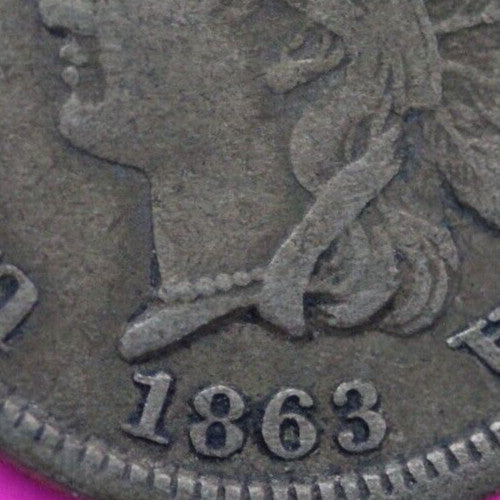 1863 Copper Nickel Indian Head Cent Penny Early Type Coin Exact Coin Pictured 40