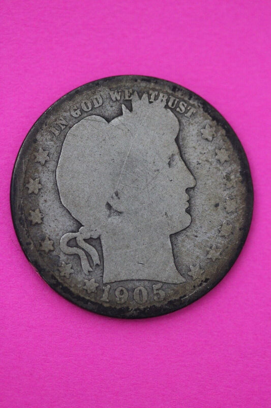 1905 S Barber Liberty Silver Quarter Scarce Semi Key Date San Francisco Mint 16