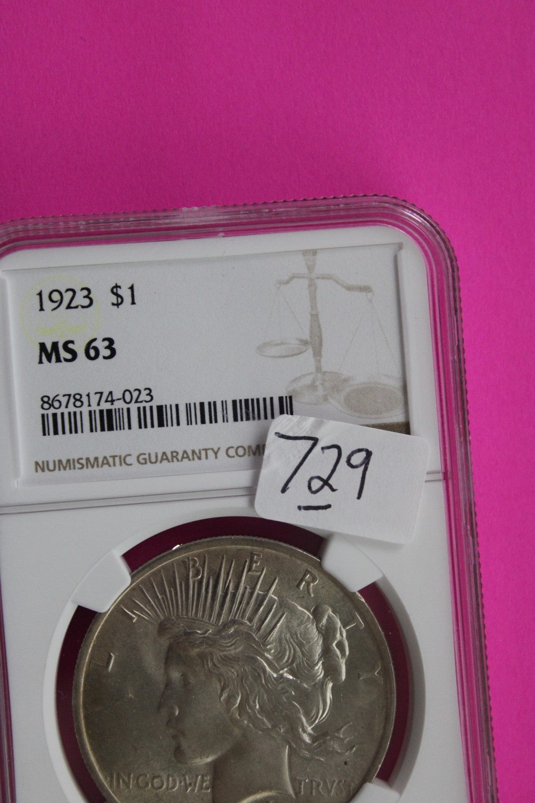 1922 D MS 64 Liberty Peace Silver Dollar NGC Certified Graded Authentic 705