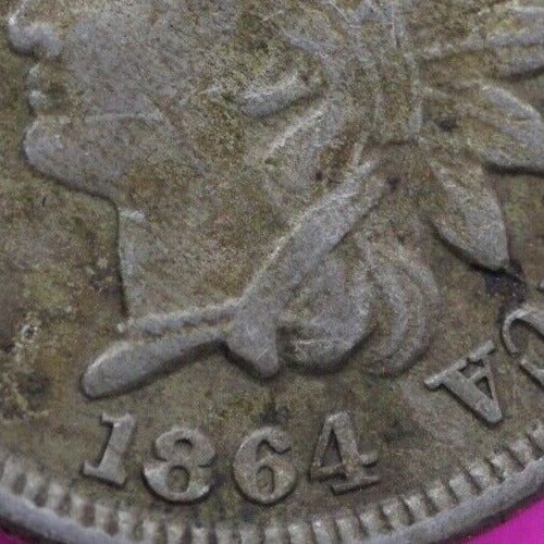 1864 Copper Nickel Indian Head Cent Penny Exact Early Type Coin Pictured 16