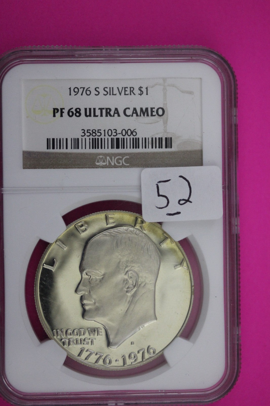 1976 S PF 68 Silver Ike Eisenhower Dollar PCGS Certified Graded Authentic 52