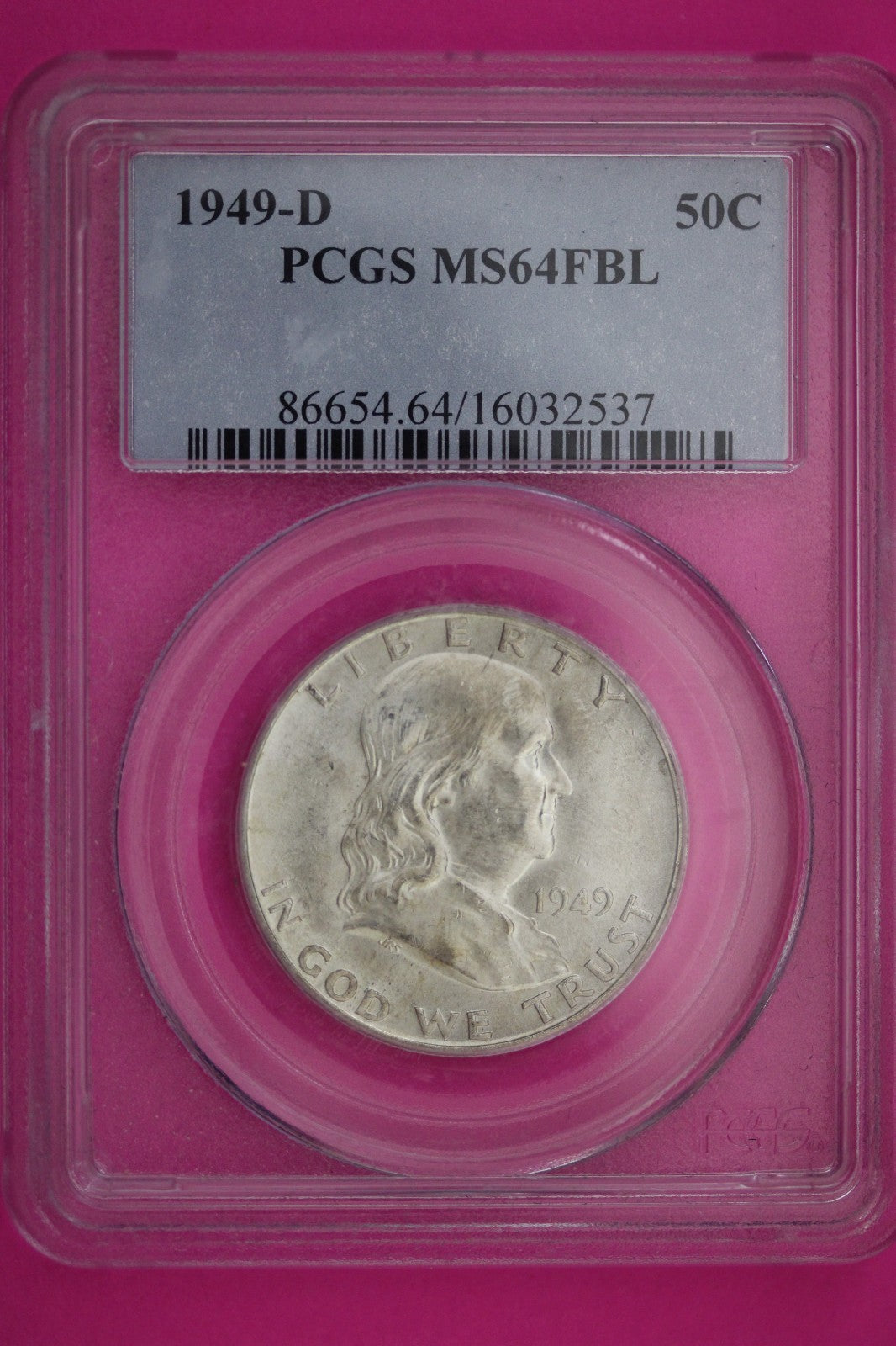 Full Bell Lines 1949 D MS 64 FBL Ben Franklin Half Dollar Silver Coin PCGS 345