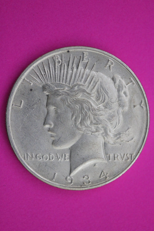 1934 D Peace Silver Dollar LIberty Coin Guaranteed Authentic U.S.A. Seller 1959