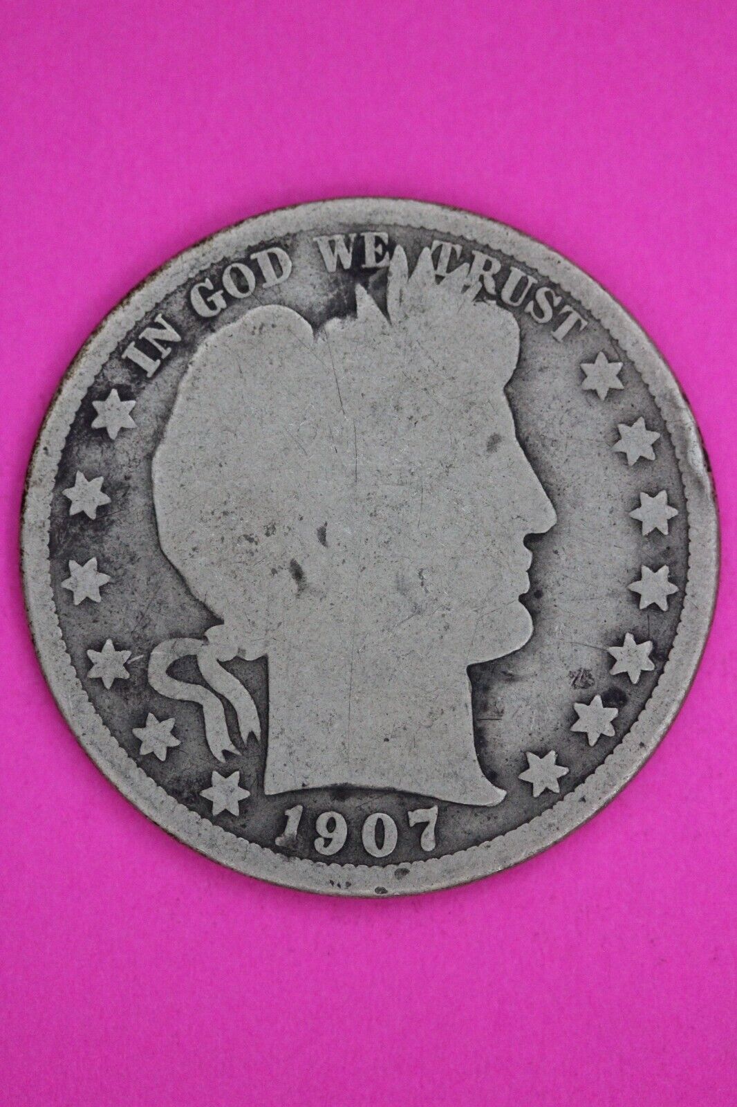 1907 D Barber Liberty Half Dollar Silver Coin You Get The Coin In Pics TOM 11
