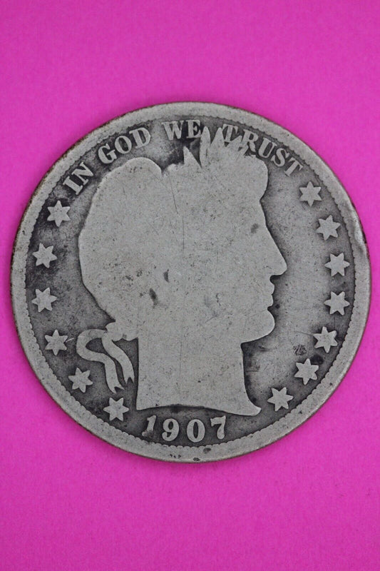 1907 D Barber Liberty Half Dollar Silver Coin You Get The Coin In Pics TOM 11