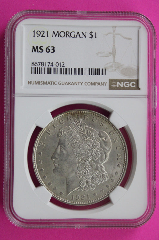 1921 P MS 63 Liberty Morgan Silver Dollar NGC Certified Graded Authentic 885