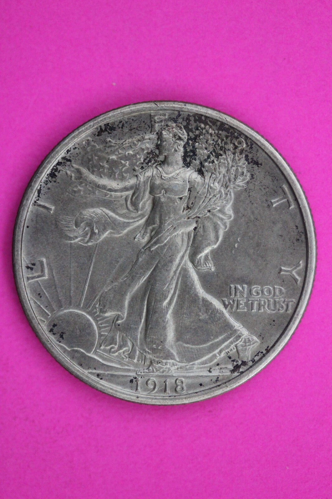 High Grade 1918 P Walking Liberty Half Dollar Scarce Key Date Silver Coin 148