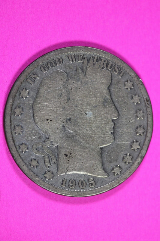 1905 S Barber Liberty Half Dollar Scarce Semi Key Date Coin San Francisco 274