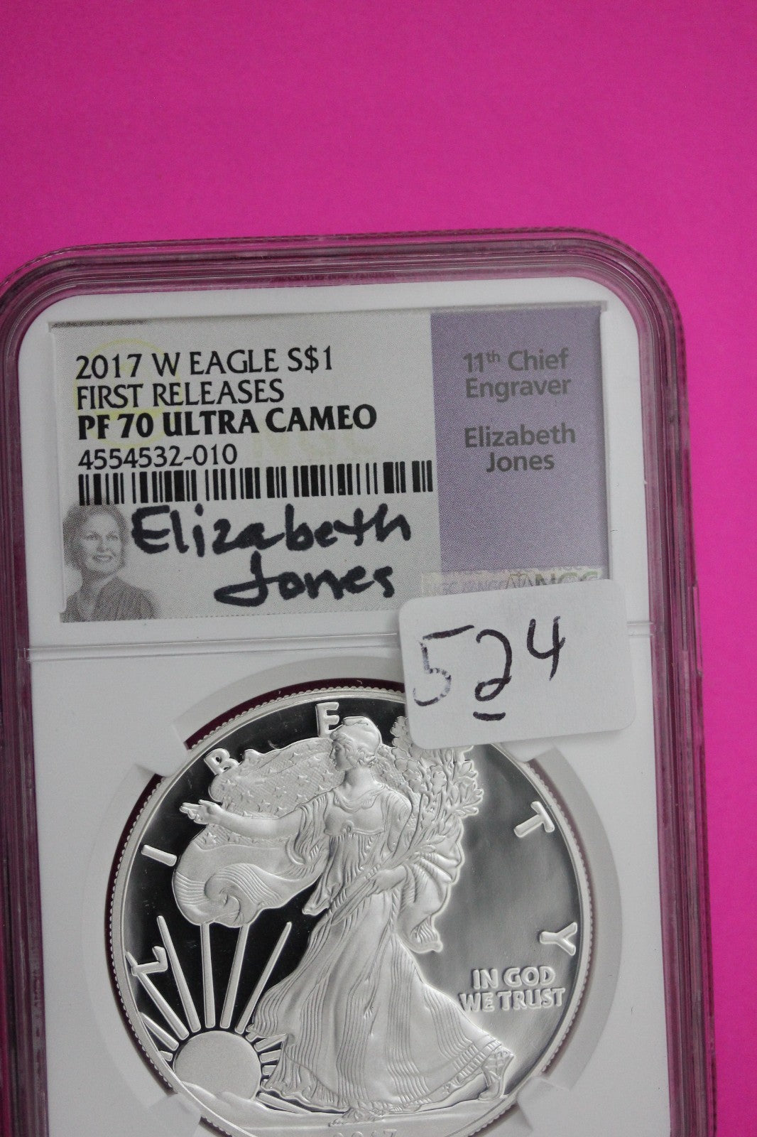 2017 W PF 70 Silver American Eagle Mercanti Signature NGC Authentic Graded 524