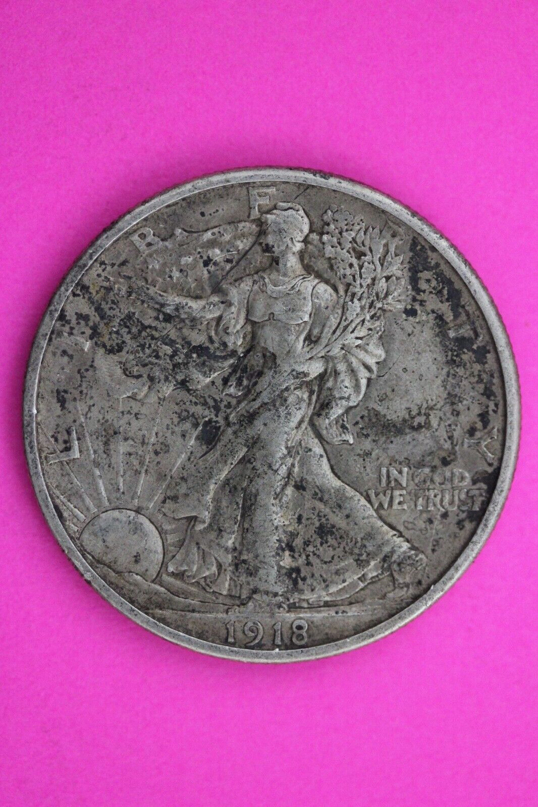 High Grade 1918 S Walking Liberty Half Dollar Scarce Key Date Silver Coin 173