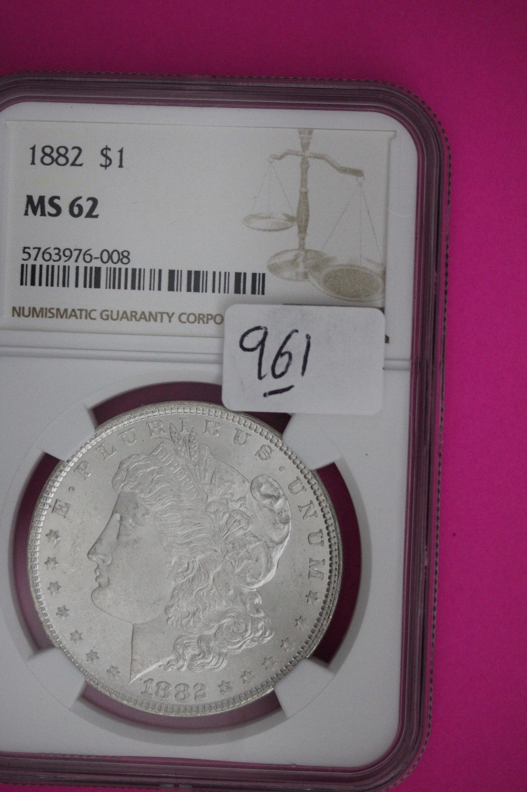 1882 P MS 62 Liberty Morgan Silver Dollar NGC Certified Graded Authentic 961