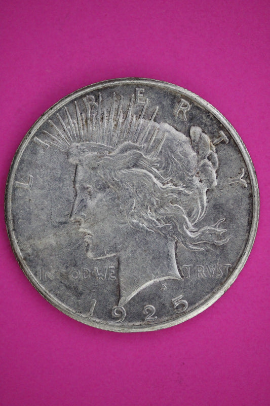 1925 S Peace Liberty Silver Dollar Guaranteed Authentic & Genuine Coin 2599
