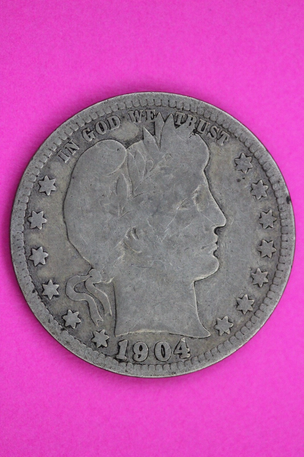 1904 O Barber Liberty Silver Quarter Guaranteed Authentic & Genuine Coin 1205
