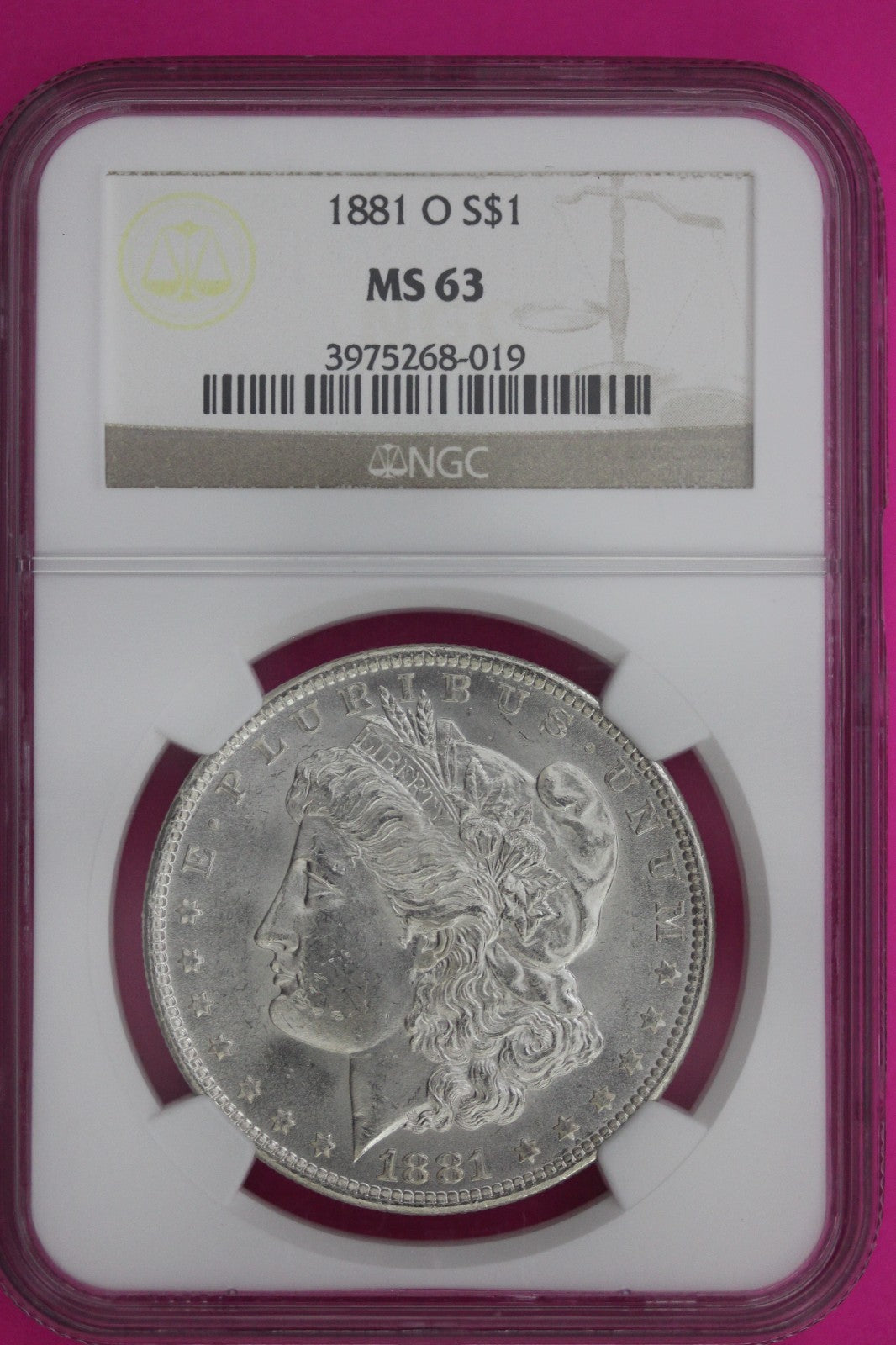 1881 O MS 63 Liberty Morgan Silver Dollar NGC Certified Graded Authentic 1105