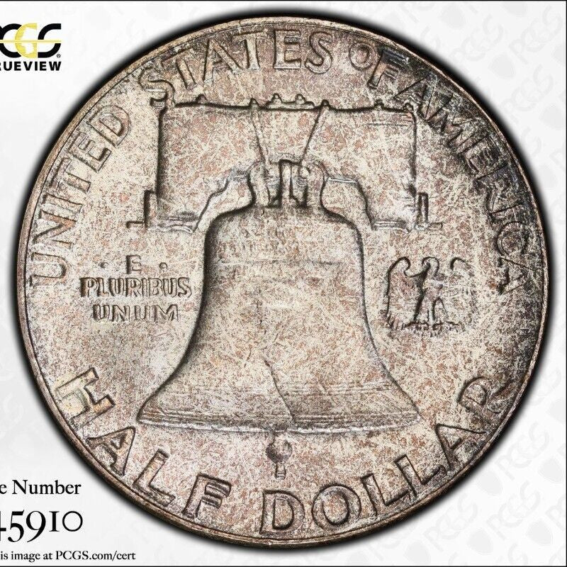 Gold Toned 1955 P MS 65 Bugs Bunny Ben Franklin Half Dollar Trueview PCGS 1188