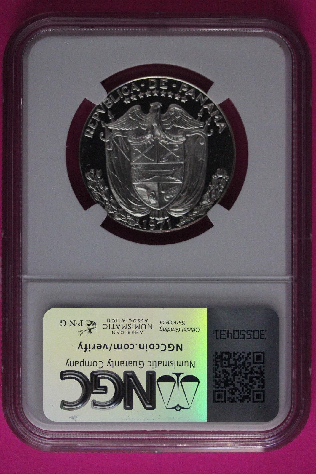 Top Pop 1971 Panama PF 69 Cameo Proof Silver 1/2 Balboa NGC Certified Slab 1032
