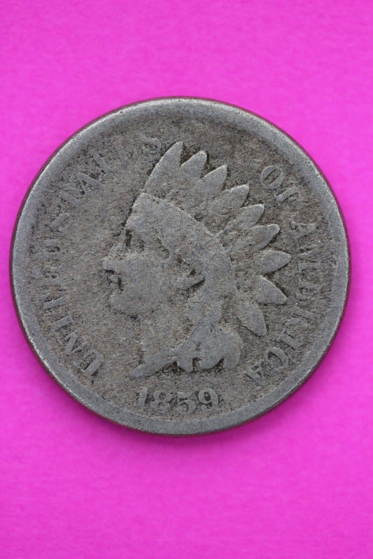1859 Copper Nickel Indian Head Cent Penny Exact Early Type Coin Pictured 55