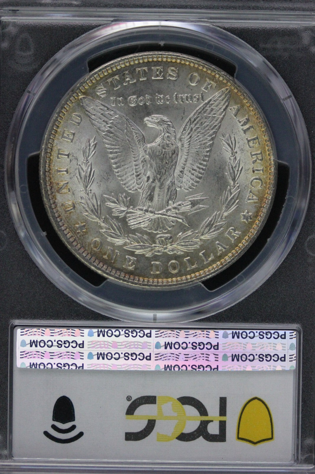 Toned 1889 P MS 63 Morgan Liberty Silver Dollar PCGS Certified Slab 33