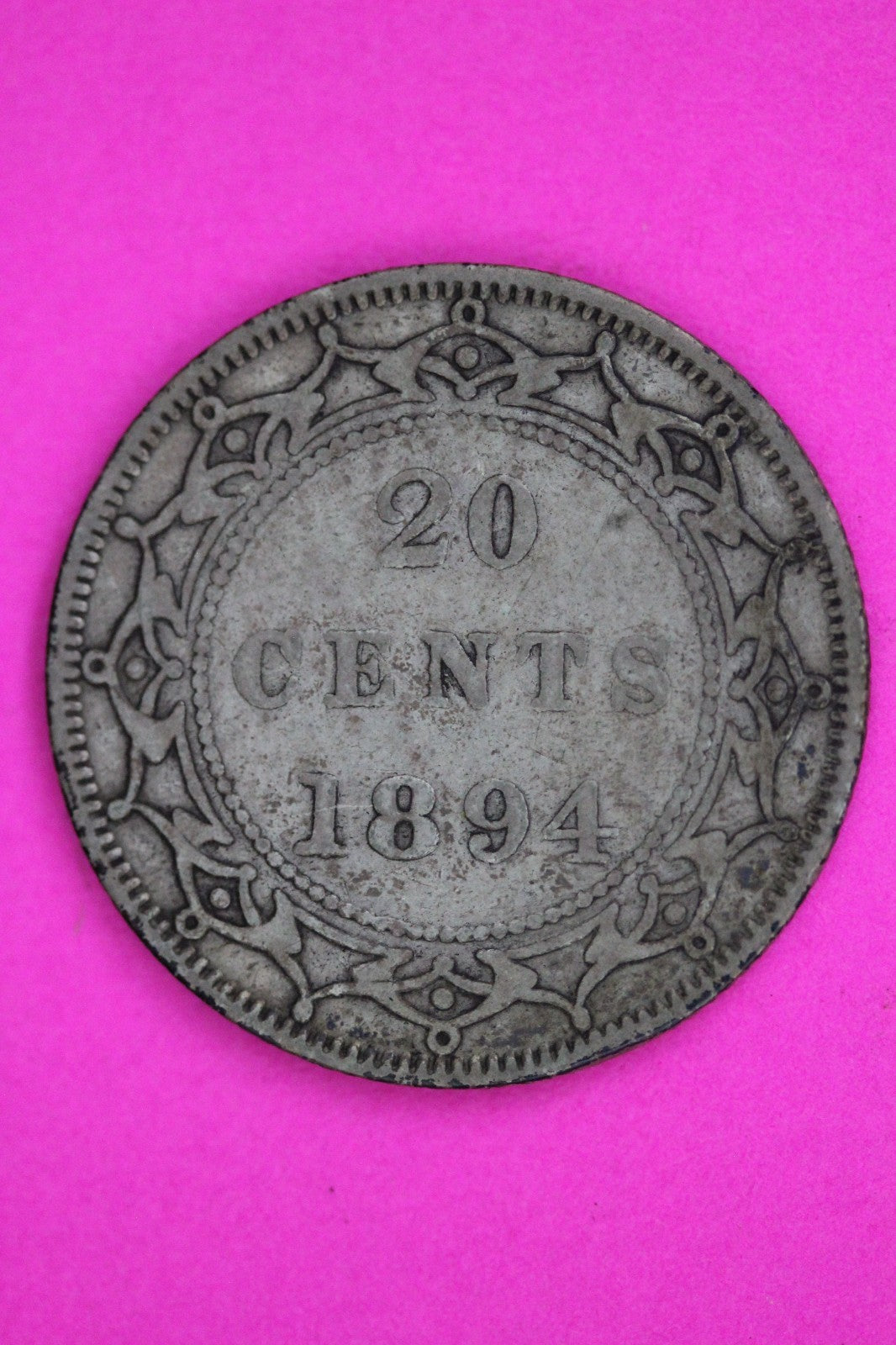 1874 Newfoundland Canada 20 TWENTY Cent Silver Coin Guaranteed Authentic 2238