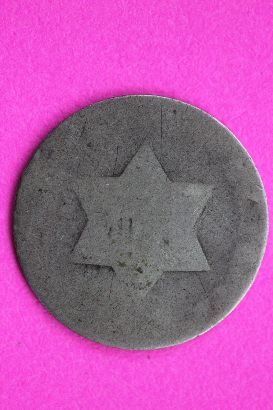 Dateless Trime 3 Three Cent Silver Dime Low Grade Bent Cull Exact Coin Shown 05