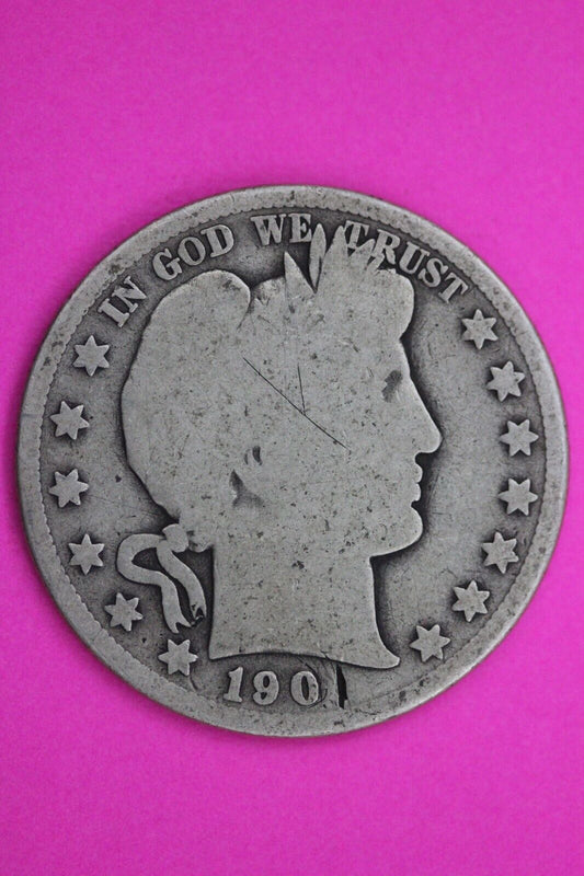 1901 P Barber Liberty Half Dollar Silver Coin You Get The Coin In Pics TOM 42