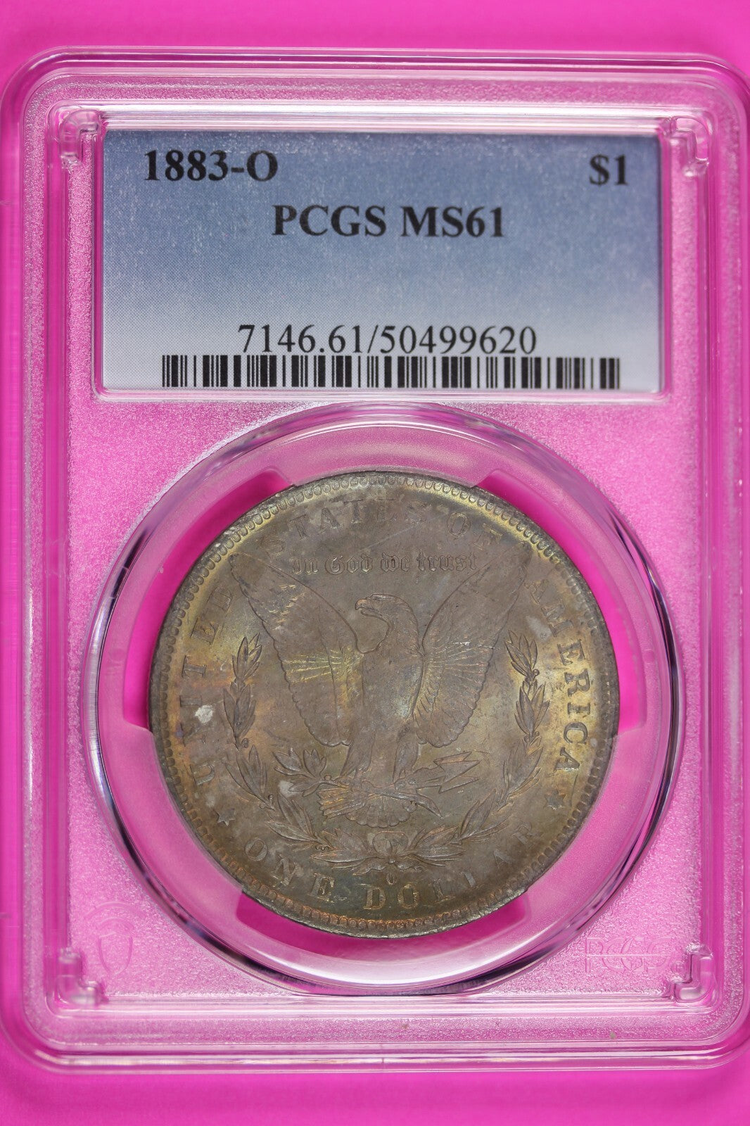 Toned 1883 O MS 61 Morgan Liberty Silver Dollar PCGS Certified Graded Slab  975