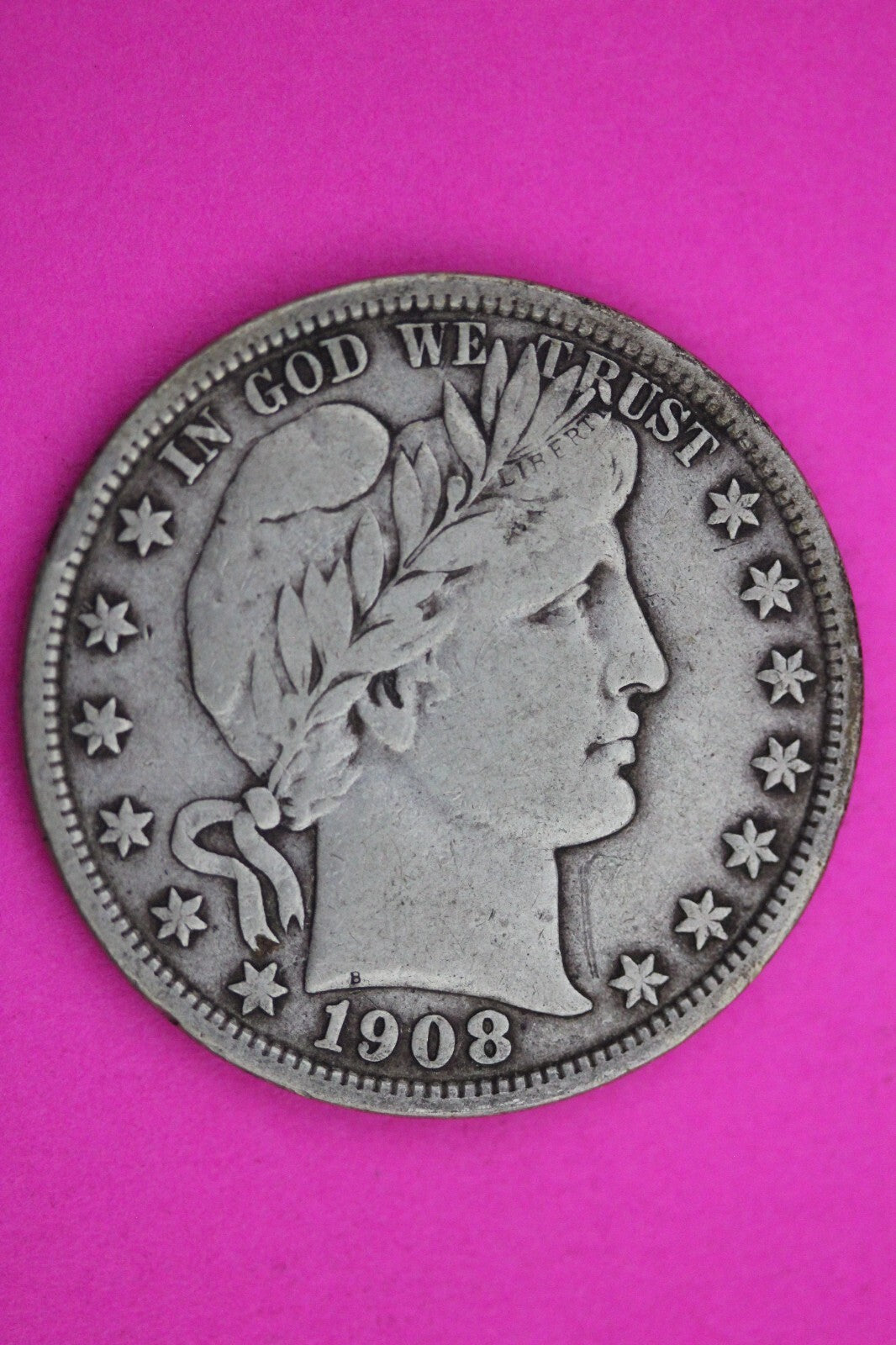 1908 P Barber Liberty Half Dollar Scarce Semi Key Date Silver Old Coin 0027